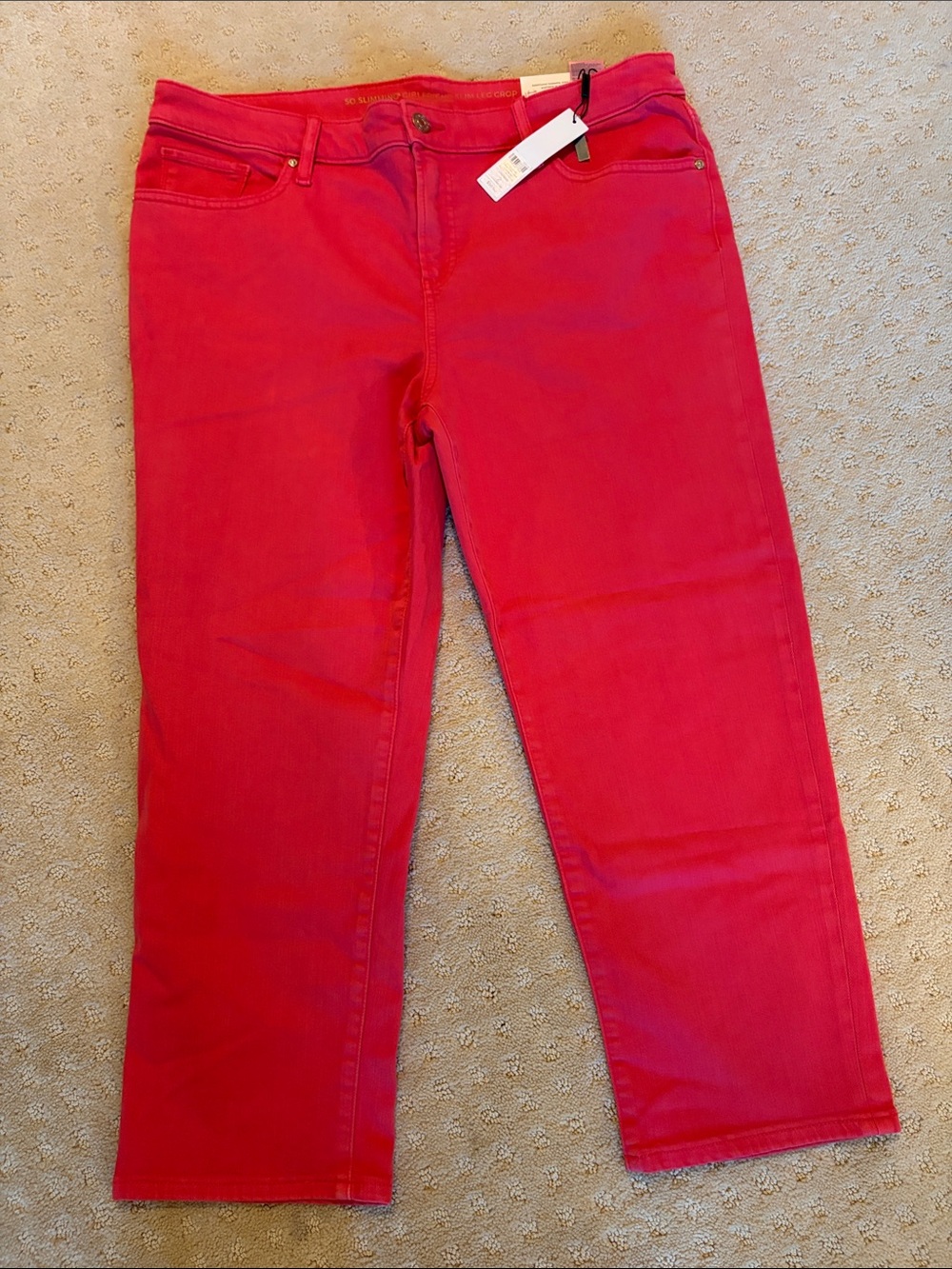 Chico's Cropped Straight-Leg Jeans in Bright Pink